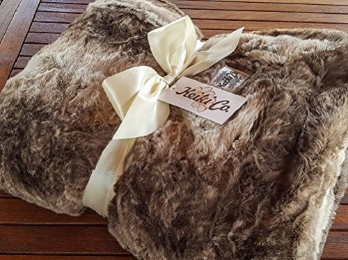 Bon Iver Collection Café Au Lait Couture Oversized Throw (60 inch X 72 inch ) - Made in the Usa