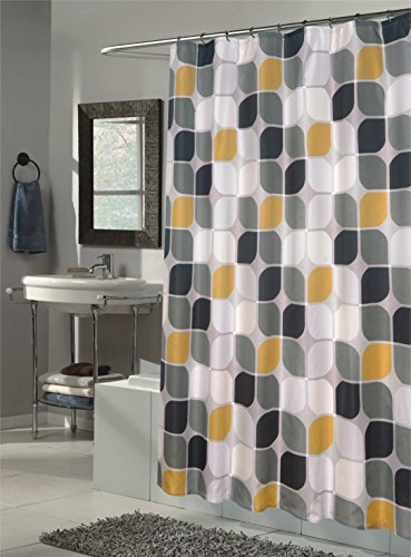Royal Bath Extra Long Water Repellant Fabric Shower Curtain Liner with Weighted Hem (70 inch x 84 inch ) - Metro