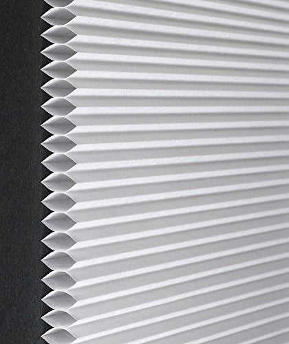 Busy Bee Collection Set of 2 White Honeycomb Cellular Pleated Light Filtering Room Insulating Shades (35 inch x 64 inch )
