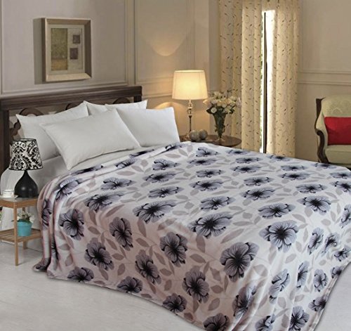 Ben&Jonah Designer Plush King (102 inch x 86 inch ) Fioana Microplush Blanket - Grey