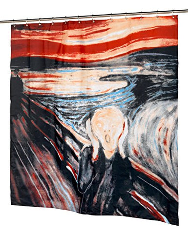 Art at Home The Scream Design Fabric Shower Curtain Size: 70 inch  x 72 inch 