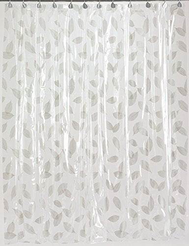 Royal Bath Autumn Leaves 5 Gauge Vinyl Print Shower Curtain Liner (72 inch x 72 inch ) - Silver
