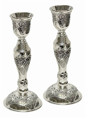 5th Avenue Collection Candle Sticks Nickel Plated - 6.75 inch