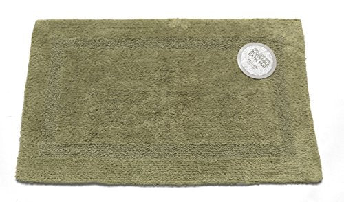 Royal Bath Collection Reversible Solid Color Large (21 inch x 34 inch ) 100% Cotton Bath Mat (Sage)