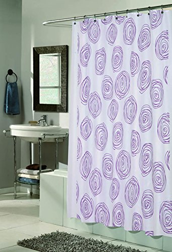 Garden of Eva Rose Design Lucerne Fabric Shower Curtain with Poly Taffeta Flocking in Magenta/White Size: 70 inch x 72 inch