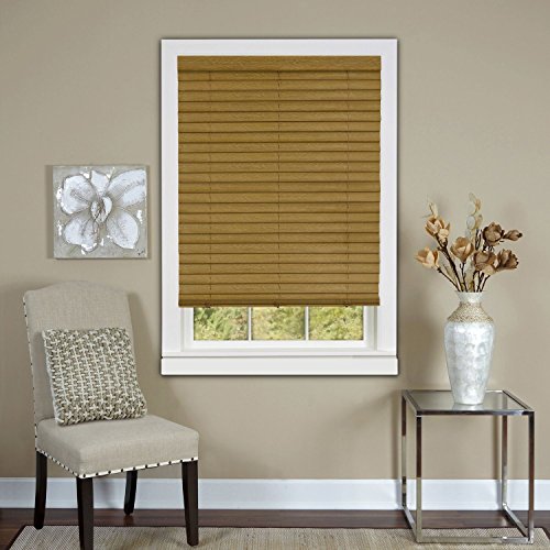 Park Avenue Collection Cordless Luna 2 inch Vinyl Venetian Blind with 2 in. Valance 30x64 - Woodtone