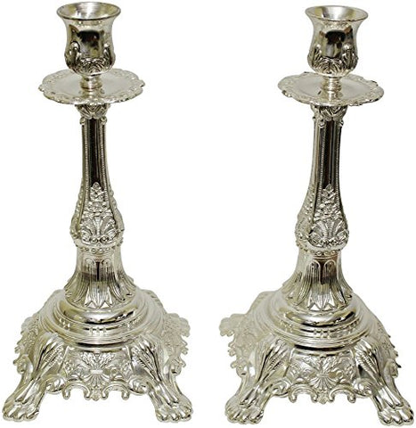5th Avenue Collection Silver Plated Candle Sticks- 13 inch  H