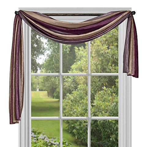 Ben&Jonah Collection Ombre Window Curtain Scarf 50x144 - Aubergine