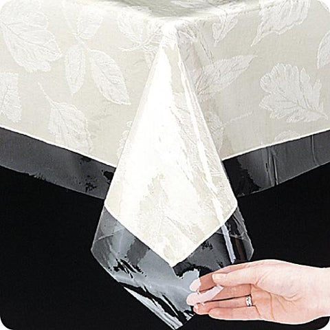 Spill-Guard Clear 3 Guage Vinyl Tablecloth Protector - Oval (60'' W x 108'' L)