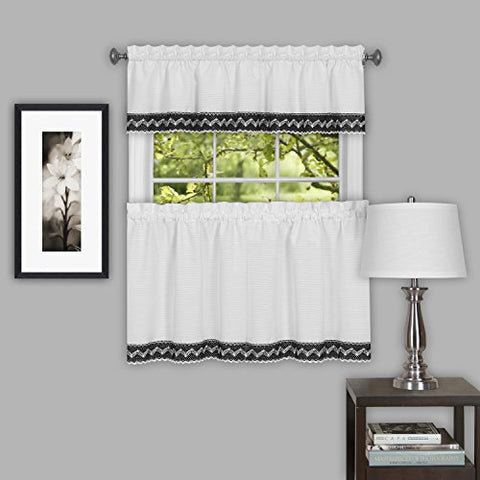 Ben&Jonah Collection Camden 58x36 Window Curtain Tier Pair - Black