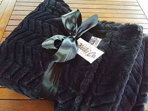 Bon Iver Collection Black Archer Couture Oversized Throw (60 inch X 72 inch ) - Made in the Usa