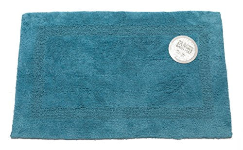 Royal Bath Collection Reversible Solid Color Large (21 inch x 34 inch ) 100% Cotton Bath Mat (Royal Blue)