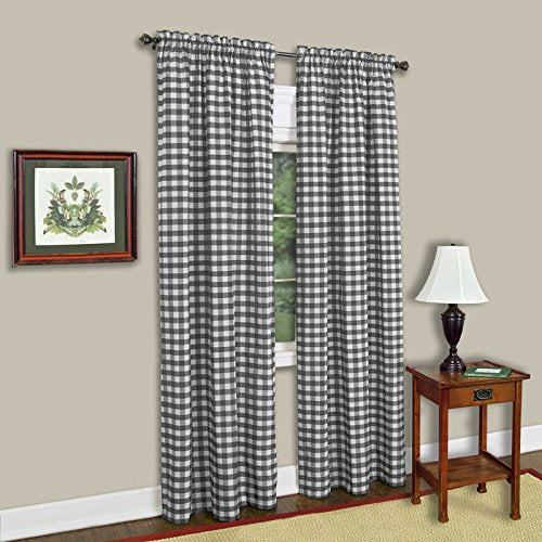 Park Avenue Collection Buffalo Check Panel - 42x63- Black