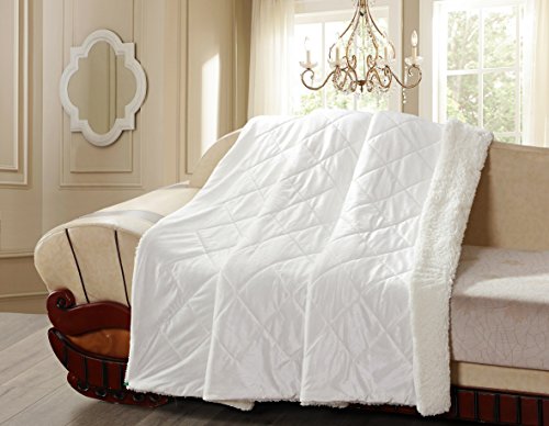 Ultra Lush Oversized Quilted Throw Blanket (60 inch x 70 inch ) - Off White