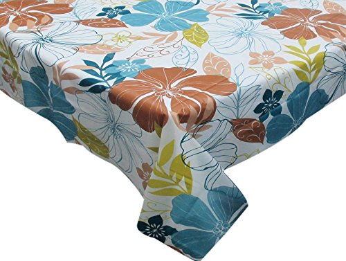 Park Avenue Deluxe Collection Park Avenue Deluxe Collection inch Summer Floral inch 52 inch x 90 inch Vinyl Flannel Backed Tablecloth