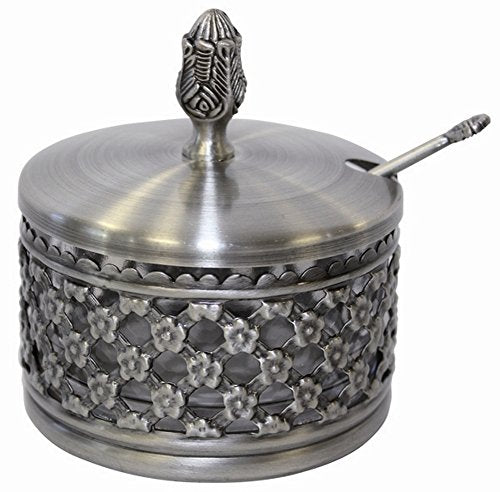 L'Shanah Tovah Happy&Healthy Decorative Dish Pewter/Glass 42091K - 3.5 inch H