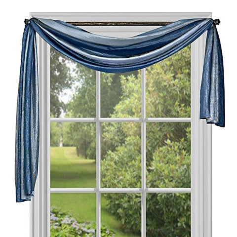 Ben&Jonah Collection Ombre Window Curtain Scarf 50x144 - Blue