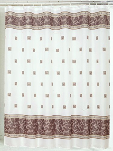 Think Out of the Box Fabric Shower Curtain 70 inch x 72 inch (Brown)