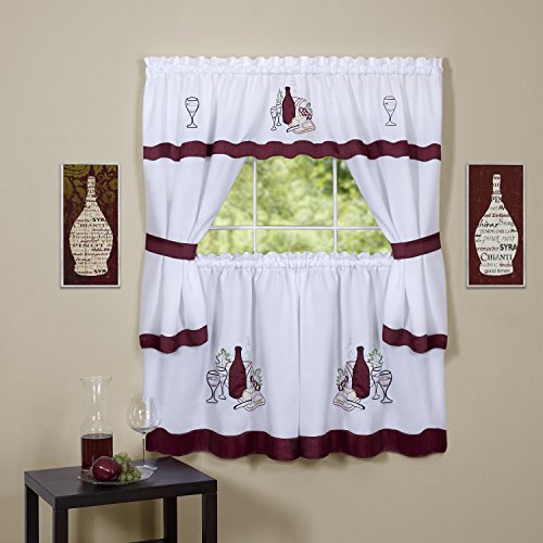 Cabarnet Kitchen Curtain Cottage Set (58 inch x 36 inch )
