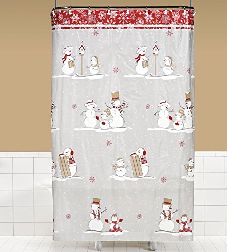 Snow Flurry PEVA Non-Toxic Shower Curtain (70 inch x 72 inch )