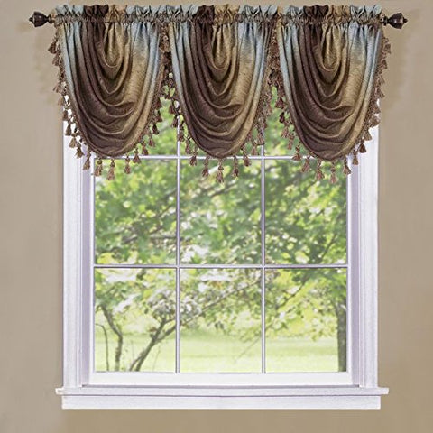Ben&Jonah Collection Ombre Waterfall Valance - Chocolate