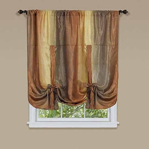 Ben&Jonah Collection Ombre Window Curtain Tie Up Shade 50x63 - Autumn