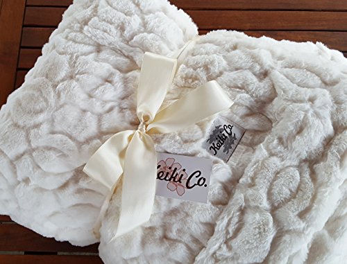 Bon Iver Collection Ivory Moscow Couture Oversized Throw (60 inch X 72 inch ) - Made in the Usa