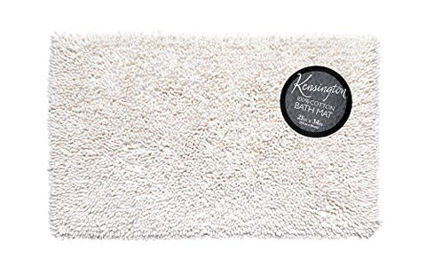 Park Avenue Deluxe Collection Shaggy Cotton Chenille Bath Room Rug Size 21 inch x34 inch  in White