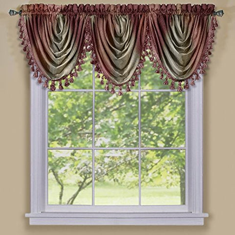 Ben&Jonah Collection Ombre Waterfall Valance - Burgundy