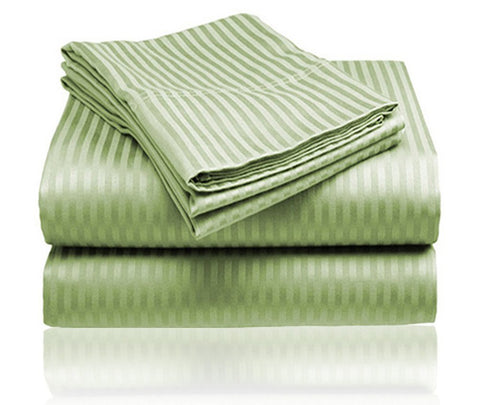 Cozy Home 1800 Series Embossed Striped 3-Piece Sheet Set Twin - Sage