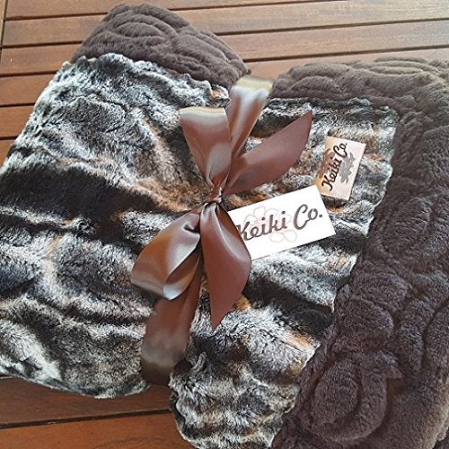 Bon Iver Collection Chocolate Marble Couture Oversized Throw (60 inch X 72 inch ) - Made in the Usa