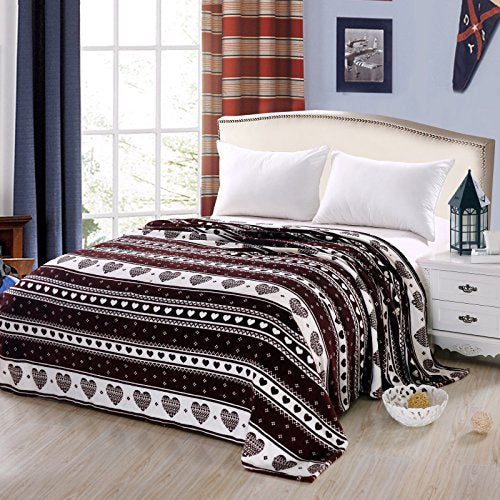 Corzon Enamorado Queen Size (86 inch x 86 inch ) Micro-Fleece Blanket - Chocolate
