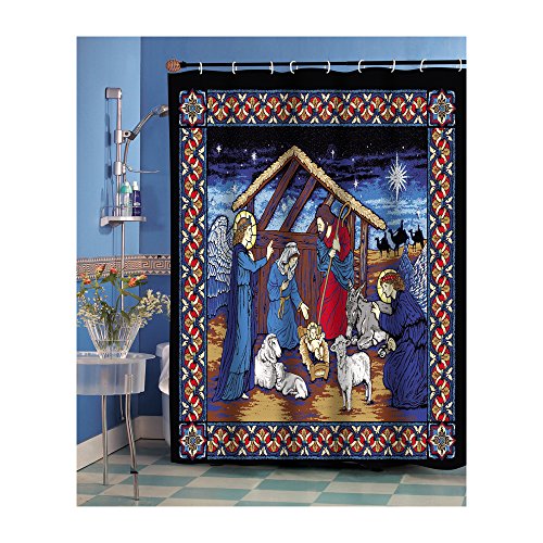 Park Avenue Deluxe Collection Park Avenue Deluxe Collection inch Silent Night inch Fabric Shower Curtain