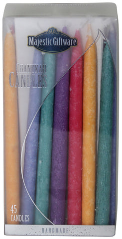 Ben&Jonah Chanukah Candles - Premium Collection - 45 Pack - Blue/Orange/Green/Purple/Red - 5"