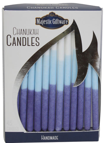 Ben&Jonah Chanukah Candles - Executive Collection - 45 Pack - Blue/White - 6"