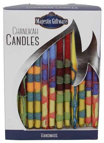 Ben&Jonah Chanukah Candles - Executive Collection - 45 Pack - Blue/Maroon/Pink/Green - 6"