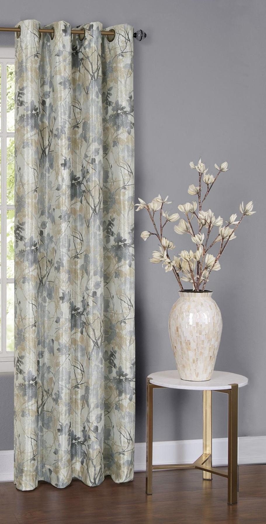 Traditional Elegance Trinity - Lined Grommet Window Curtain Panel - 50x63 - Silver