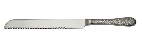 Ben and Jonah Challah Bread Knife- Hammered Silver-12"L