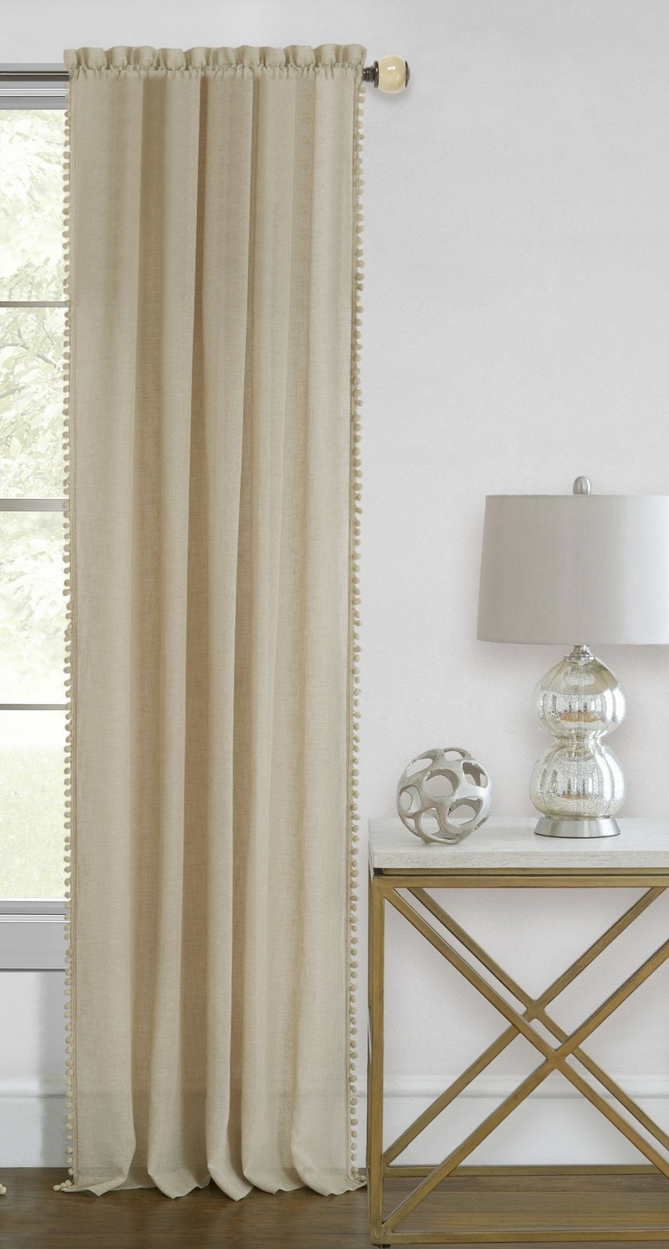 Traditional Elegance Olivia Rod Pocket Window Curtain Panel - 52x63 - Linen