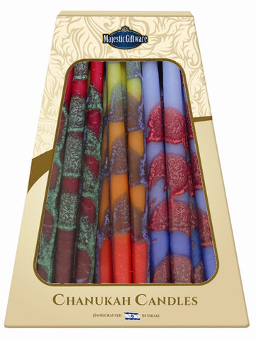 Ben&Jonah Safed Chanukah Candles - 45 Pack - Blue/Yellow/Red 6"