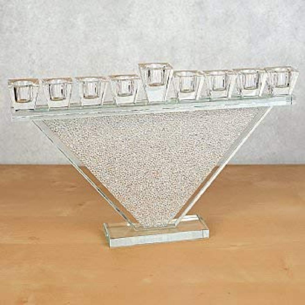 Ben&Jonah Elegant Crystal Menorah-with Crystal Filler Decoration- 13" x 2" x 8 1/4"…