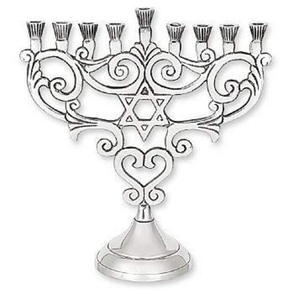 Ben&Jonah Star of David Aluminum Metal Menorah-Magen David…