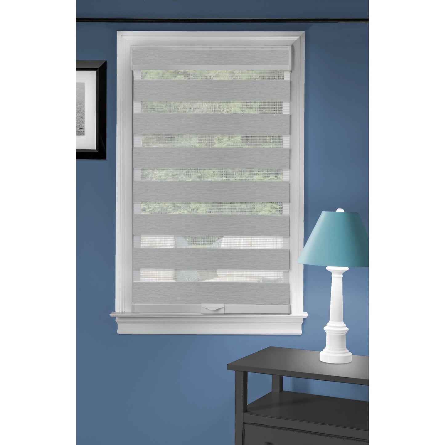 Traditional Elegance Cordless Sublime Sheer Double Layered Shade 34x72 - Grey