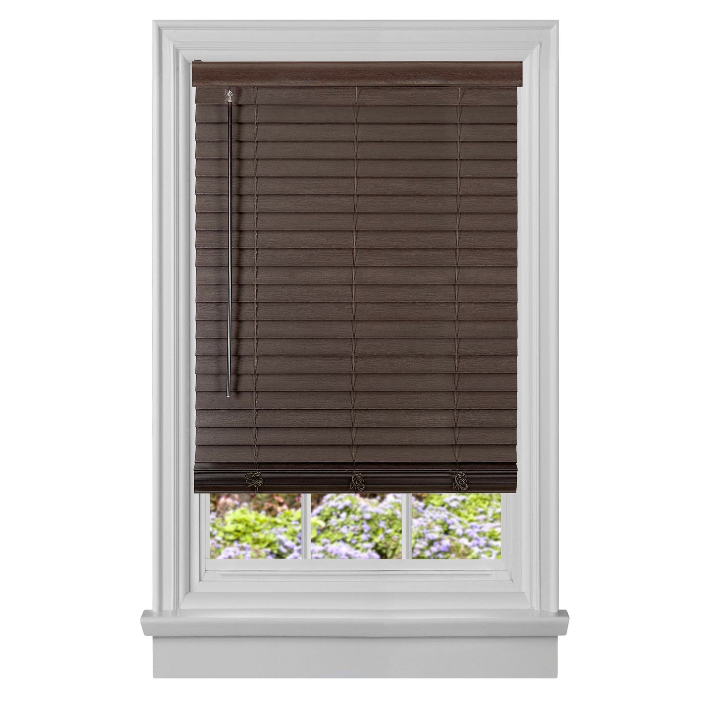 Traditional Elegance Cordless Madera Falsa 2" Faux Wood Plantation Blind 23x64 - Mahogany