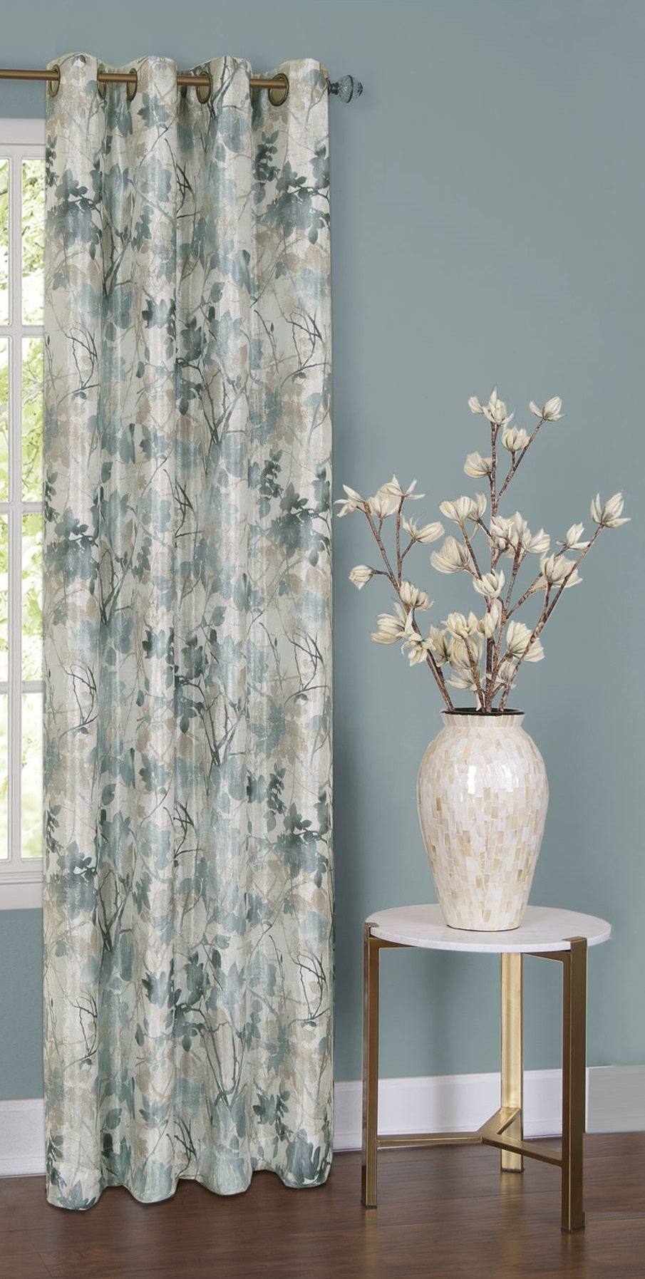 Traditional Elegance Trinity - Lined Grommet Window Curtain Panel - 50x84 - Mist