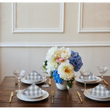 Traditional Elegance Buffalo Check Dinner Table Napkins - Grey - Set of Four