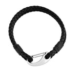 Ben&Jonah Thin Bracelet Double Leather Braid Line With Stainless Steel Finishing Hook 8.5 Inches Long.