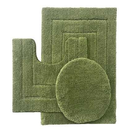 Ben & Jonah Clearwater Collection – 3-Piece Bathroom Rug Set – Beige – Soft Microfiber Bath Mat, Contour Rug & Lid Cover