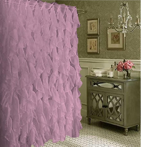 Dusty Lavender Cascade Voile Shower Curtain