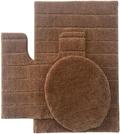 FonteLusso 3-Piece Bath Rug Set – Plush, Slip-Resistant, Machine Washable
